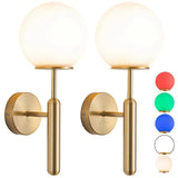 Battery operated wall sconce with fabric shade, set of two