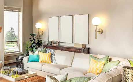 Battery operated wall sconce with fabric shade, set of two