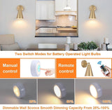 Modern gold wall sconce with cone shade, set of two
