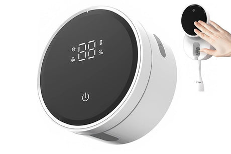 Wall mounted toothbrush holder with UVC steriliser and infrared sensor lid