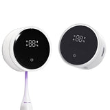 LED display on the toothbrush steriliser showing cycle and battery status