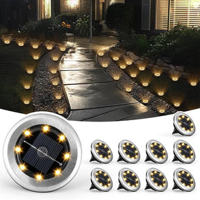 Mini Solar Ground Lights, Warm White 10 Pack