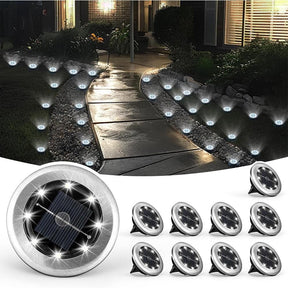 Mini Solar Ground Lights, White 10 Pack