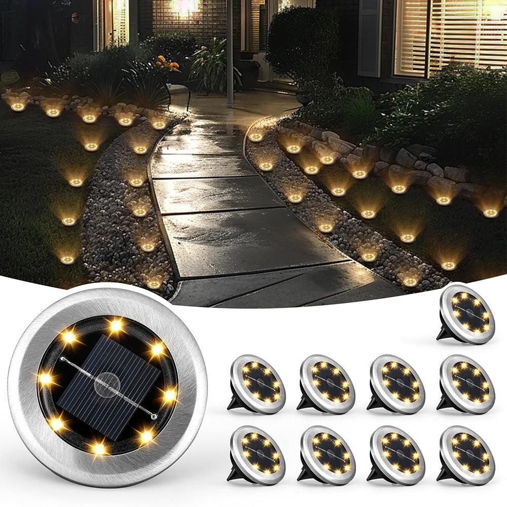 Mini Solar Ground Lights, White 10 Pack