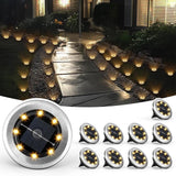 Mini Solar Ground Lights, White 10 Pack