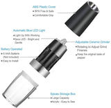 Taormina Salt and Pepper Grinder Set, Electric Gravity, Stainless Steel, Black, 2pcs