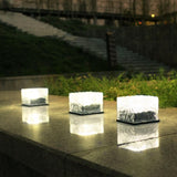 Lecce Solar Ground Light, Ice Cube Tile, White