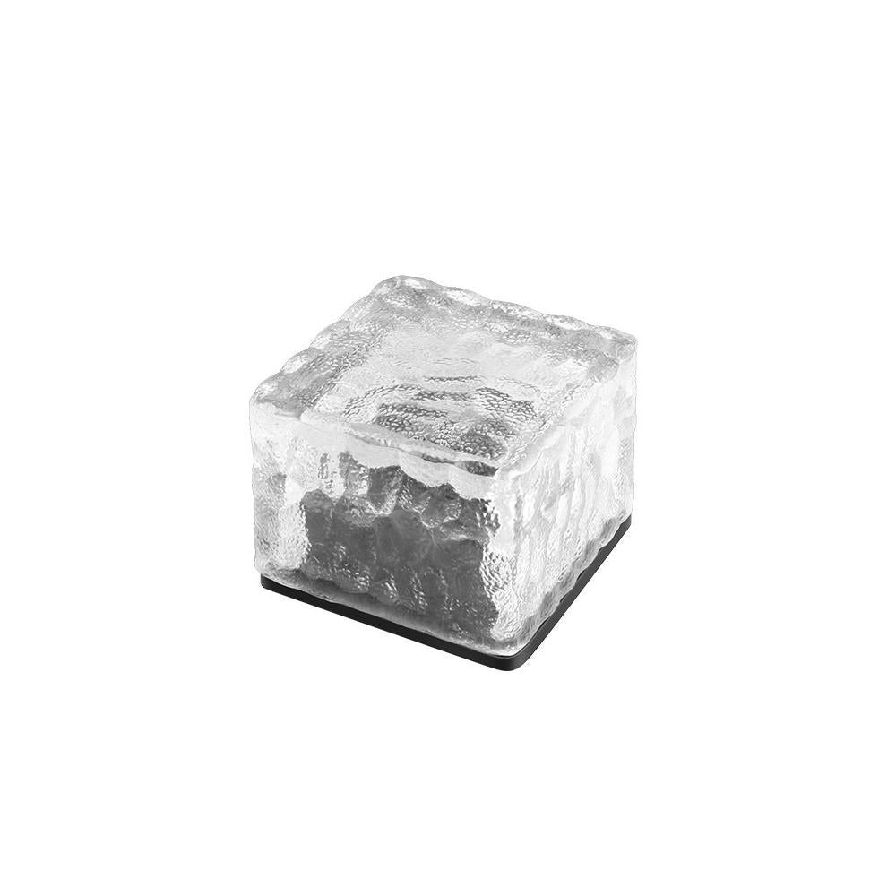 Lecce Solar Ground Light, Ice Cube Tile, White