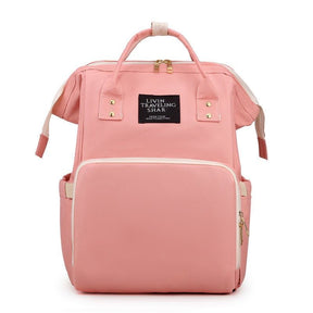 Baby Nappy Bag Backpack with Insulated Bottle Pockets Pink