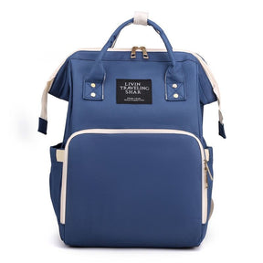 Baby Nappy Bag Backpack with Insulated Bottle Pockets Blue