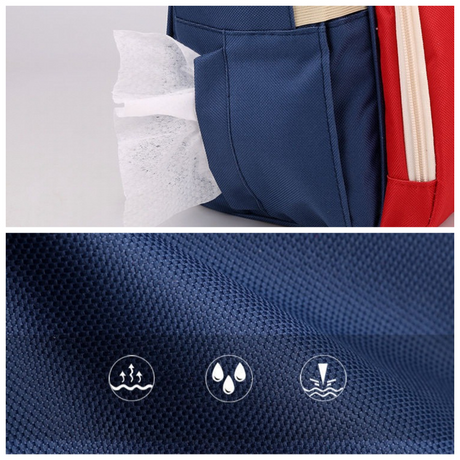 Baby Nappy Bag Backpack with Insulated Bottle Pockets Blue