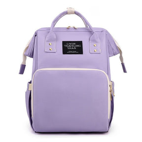 Baby Nappy Bag Backpack with Insulated Bottle Pockets Light Purple