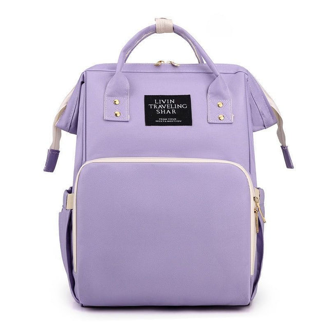 Baby Nappy Bag Backpack with Insulated Bottle Pockets Light Purple