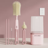 Pink 6 piece baby bottle brush cleaning set