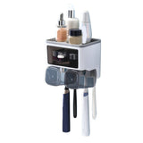 Chia wall mounted toothbrush shelf in white with two mouthwash cups