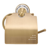 Porto Vecchio Toilet Paper Holder, Porcelain Decoration, Wall Mounted, Antique Brass