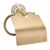 Porto Vecchio Toilet Paper Holder, Porcelain Decoration, Wall Mounted, Antique Brass