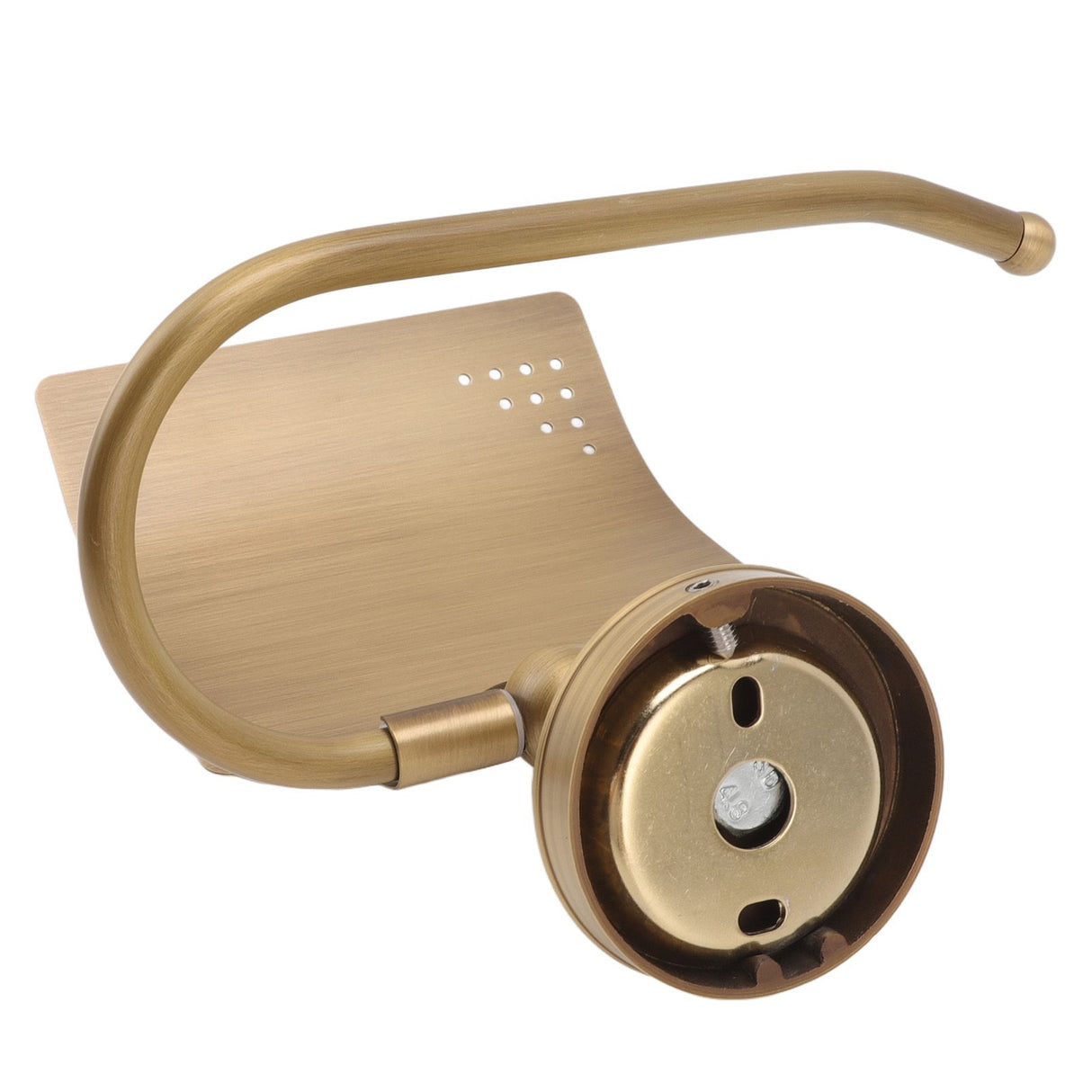 Porto Vecchio Toilet Paper Holder, Porcelain Decoration, Wall Mounted, Antique Brass