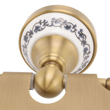 Porto Vecchio Toilet Paper Holder, Porcelain Decoration, Wall Mounted, Antique Brass