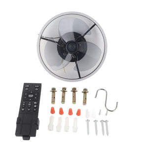 40 cm ceiling fan light with LED panel and three ABS blades, shown mounted on a ceiling
