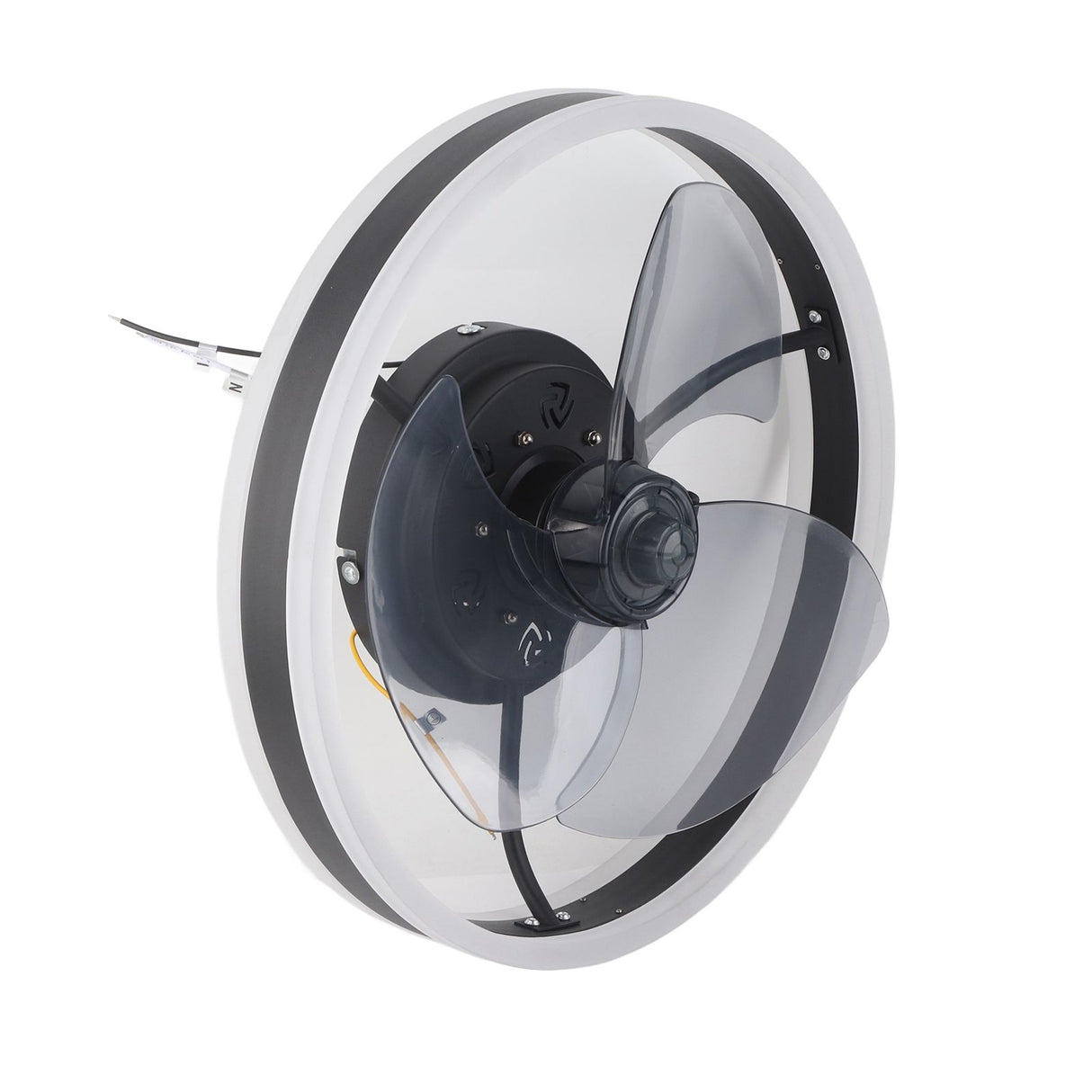 Side profile of the 16.5 cm high ceiling fan light showing the iron lamp body