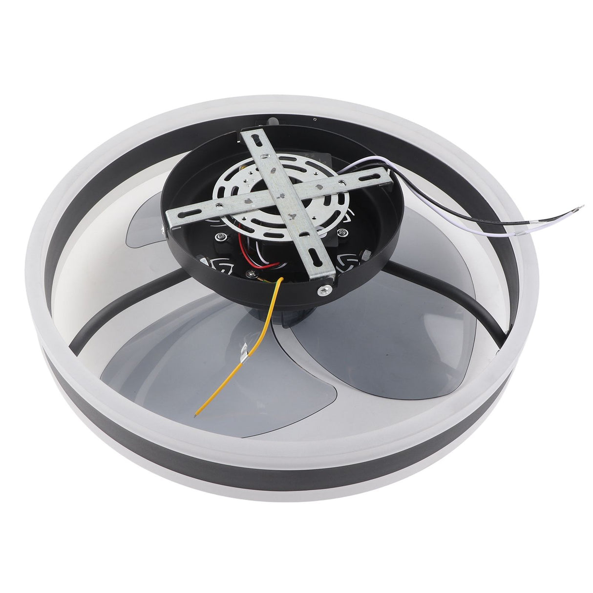 Close up of the ABS fan blades and central hub of the ceiling fan light