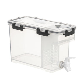 3.5 litre clear plastic drink dispenser with front tap and lift off lid