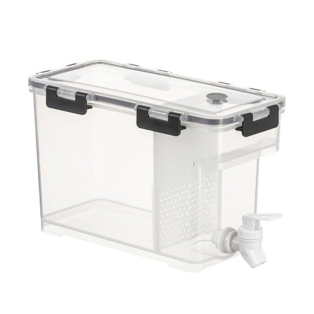 3.5 litre clear plastic drink dispenser with front tap and lift off lid