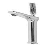 Copper basin mixer tap fitted at a kitchen sink