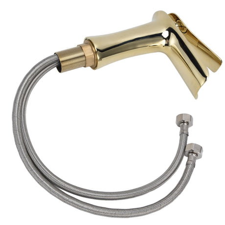 Front view of the one hole basin mixer tap on a white background