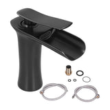 Black copper waterfall basin mixer tap with single lift lever handle