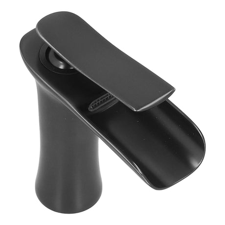 Side profile of the black waterfall basin mixer tap