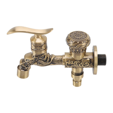 Side profile of the carved dragon tap showing the spout