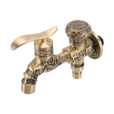 Angled view of the antique copper basin tap