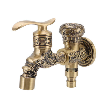Dragon carved tap mounted on a bathroom countertop basin