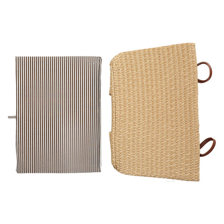 Pale yellow collapsible fabric storage basket - view 1