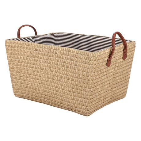 Pale yellow collapsible fabric storage basket - view 2