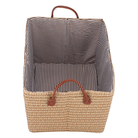Pale yellow collapsible fabric storage basket - view 4