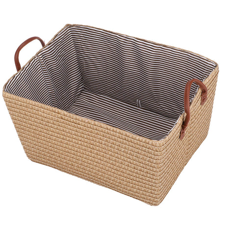 Pale yellow collapsible fabric storage basket - view 9