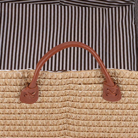 Pale yellow collapsible fabric storage basket - view 14