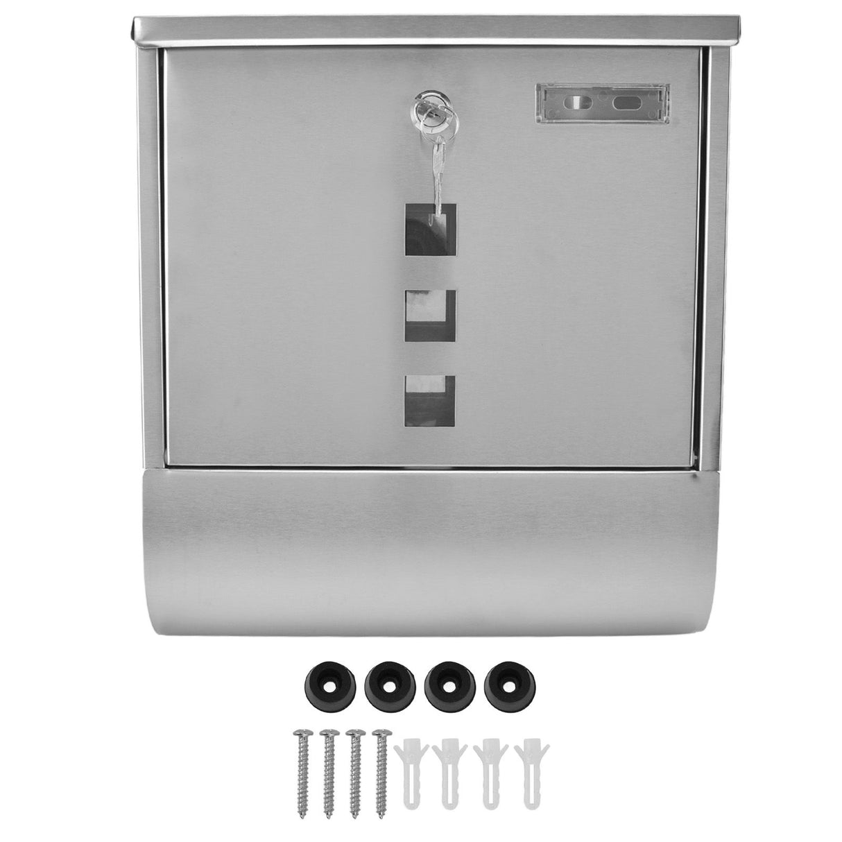 Stainless steel wall-mounted locking mailbox with narrow slot - image 1
