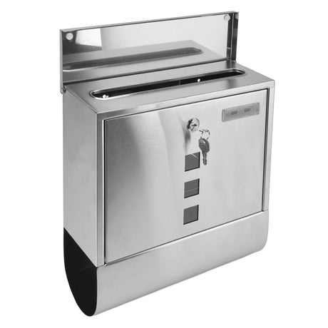 Stainless steel wall-mounted locking mailbox with narrow slot - image 5