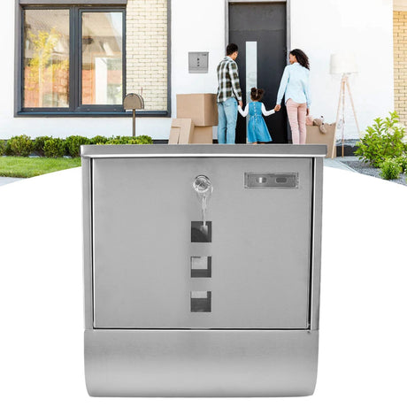 Stainless steel wall-mounted locking mailbox with narrow slot - image 11