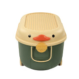 Green car shaped kids toy storage box with wheels - view 1
