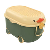 Green car shaped kids toy storage box with wheels - view 2