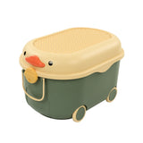Green car shaped kids toy storage box with wheels - view 4