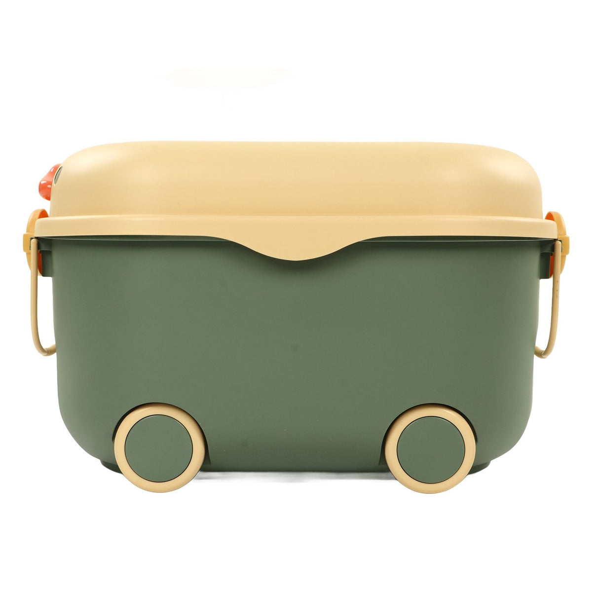 Green car shaped kids toy storage box with wheels - view 6