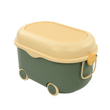 Green car shaped kids toy storage box with wheels - view 7