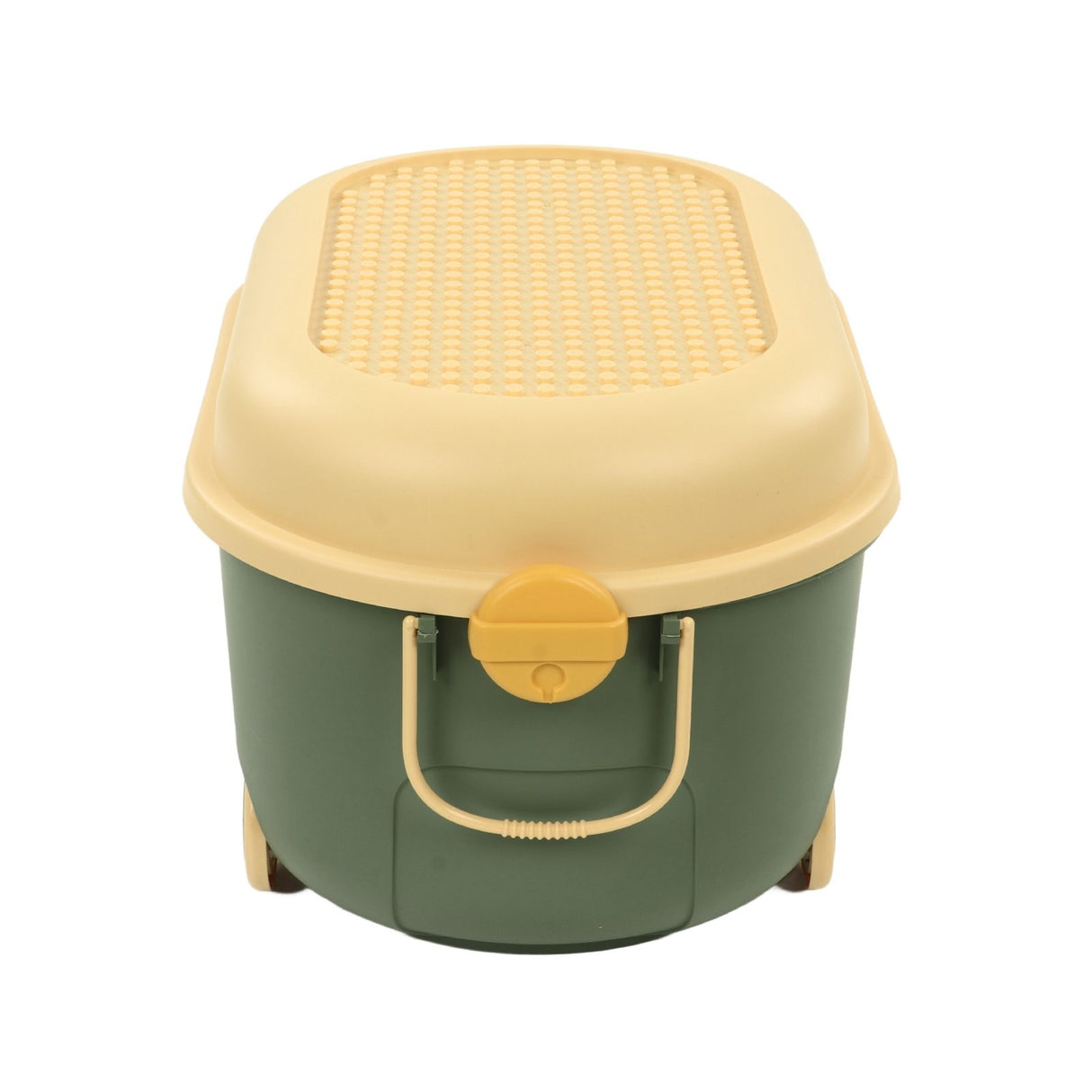 Green car shaped kids toy storage box with wheels - view 8