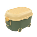 Green car shaped kids toy storage box with wheels - view 9
